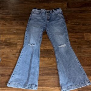 Stylish KanCan Petite Blue Flare Jeans for Women